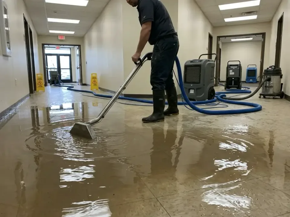 Technician — Indoor — Technician, Water Extraction Wand, Rubber Boots, Indoor, Emergency Water Extraction & Drying in Houston